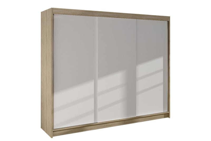 Cyria Garderobe 200x215 cm - Beige/Hvid - Opbevaring - Tøjopbevaring - Garderobeskabe