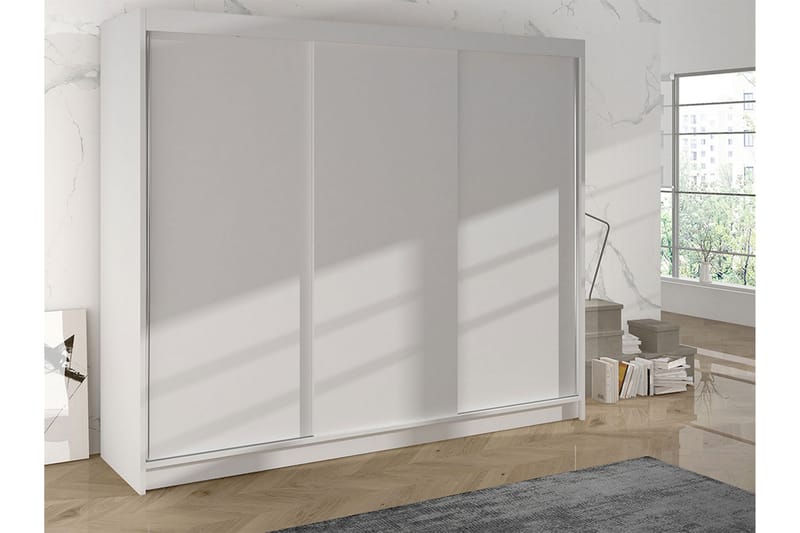 Cyria Garderobe 200x215 cm - Hvid - Opbevaring - Tøjopbevaring - Garderobeskabe