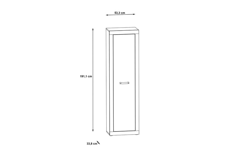 Dolnis Garderobe 34x54 cm - Brun/Grå - Opbevaring - Tøjopbevaring - Garderobeskabe