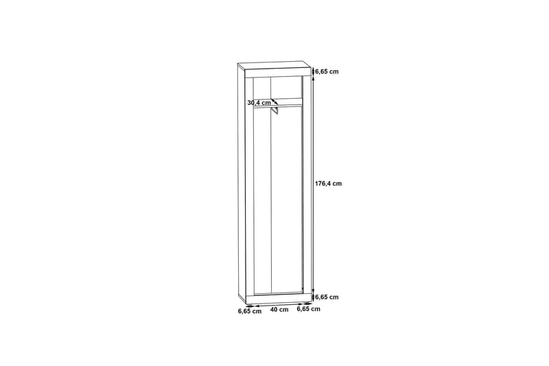 Dolnis Garderobe 34x54 cm - Brun/Grå - Garderobeskabe - Garderobe børn - Garderobeskab & klædeskab