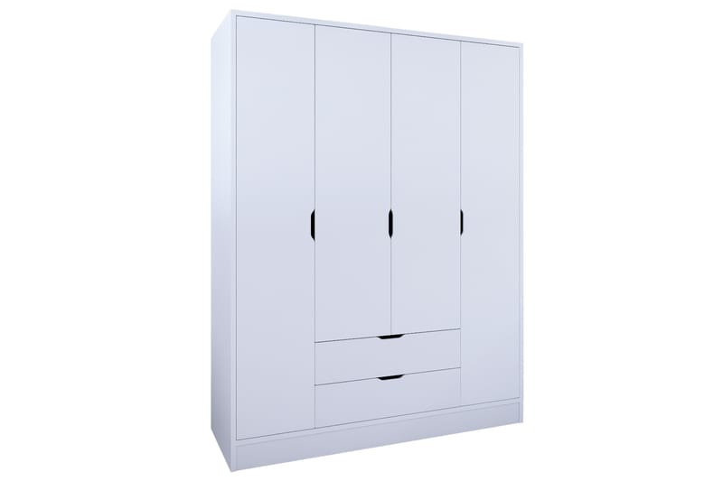 Durusu Garderobe 140x182 cm - Mat hvid - Opbevaring - Tøjopbevaring - Garderobeskabe