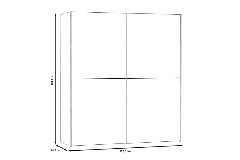 Edessa Garderobe 62x171 cm - Brun - Opbevaring - Tøjopbevaring - Garderobeskabe