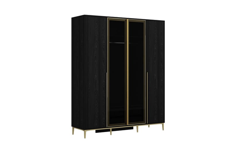 Elevate Garderobe 180x218 cm - Sort - Opbevaring - Tøjopbevaring - Garderobeskabe