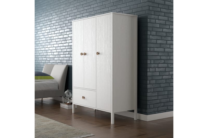 Elspet Garderobe 120x172 cm - Brun/Hvid - Opbevaring - Tøjopbevaring - Garderobeskabe