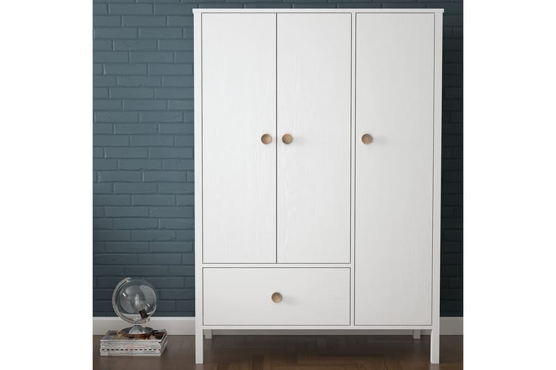 Elspet Garderobe 120x172 cm - Brun/Hvid - Opbevaring - Tøjopbevaring - Garderobeskabe