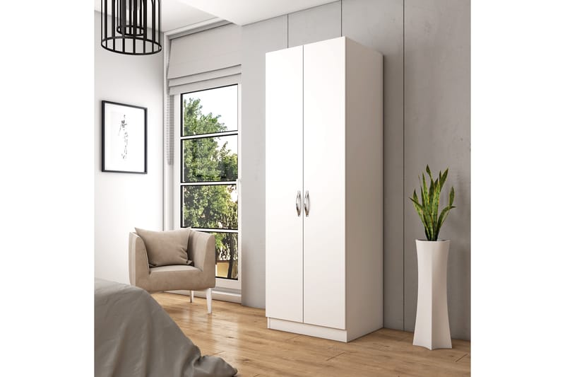 Elspet Garderobe 60x181 cm - Hvid - Opbevaring - Tøjopbevaring - Garderobeskabe