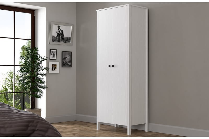 Elspet Garderobe 70x195 cm - Brun/Hvid - Opbevaring - Tøjopbevaring - Garderobeskabe