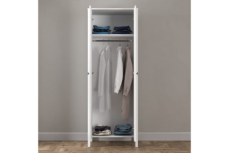 Elspet Garderobe 70x195 cm - Brun/Hvid - Opbevaring - Tøjopbevaring - Garderobeskabe