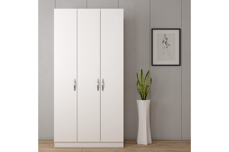 Elspet Garderobe 90x181 cm - Hvid - Opbevaring - Tøjopbevaring - Garderobeskabe