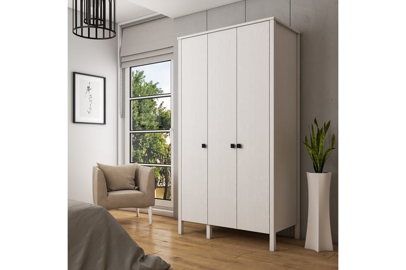 Elspet Garderobe 98x195 cm - Brun/Hvid - Opbevaring - Tøjopbevaring - Garderobeskabe