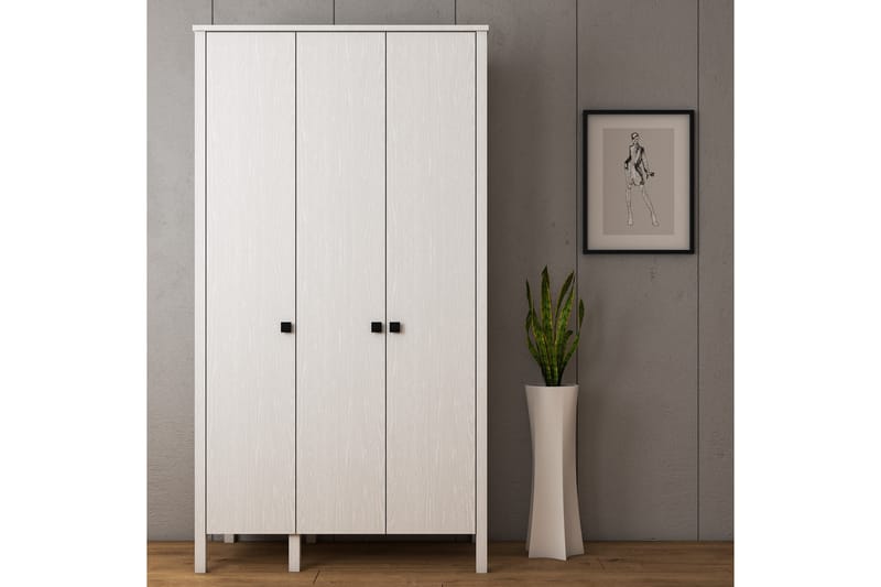 Elspet Garderobe 98x195 cm - Brun/Hvid - Opbevaring - Tøjopbevaring - Garderobeskabe