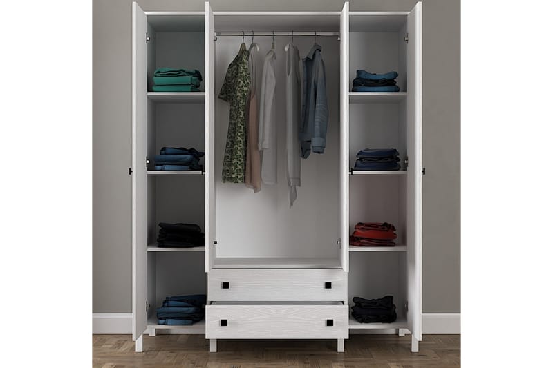 Elspet Garderobe 98x195 cm - Brun/Hvid - Opbevaring - Tøjopbevaring - Garderobeskabe