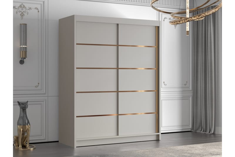 Emet Garderobe 150x200 cm - Beige - Opbevaring - Tøjopbevaring - Garderobeskabe