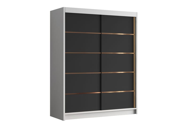 Emet Garderobe 150x200 cm - Sort/Hvid - Opbevaring - Tøjopbevaring - Garderobeskabe