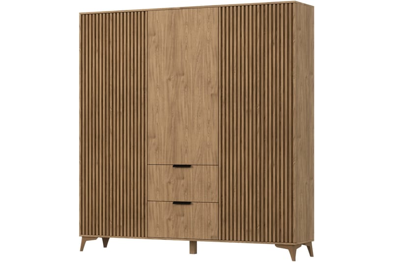 Entsian Garderobe 185x192 cm - Brun - Opbevaring - Tøjopbevaring - Garderobeskabe