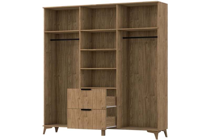 Entsian Garderobe 185x192 cm - Brun - Opbevaring - Tøjopbevaring - Garderobeskabe