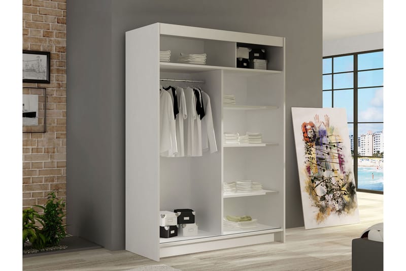 Estella Garderobe 120x200 cm - Beige - Opbevaring - Tøjopbevaring - Garderobeskabe