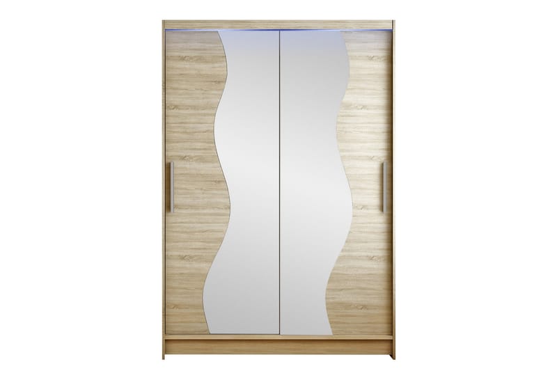 Estella Garderobe med Spejl 120x200 cm - Beige - Opbevaring - Tøjopbevaring - Garderobeskabe