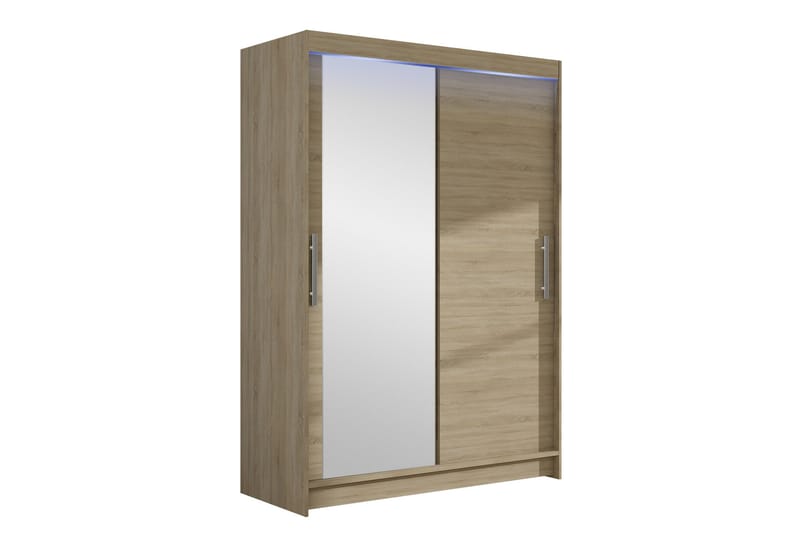 Estella Garderobe med Spejl 120x200 cm - Beige - Opbevaring - Tøjopbevaring - Garderobeskabe