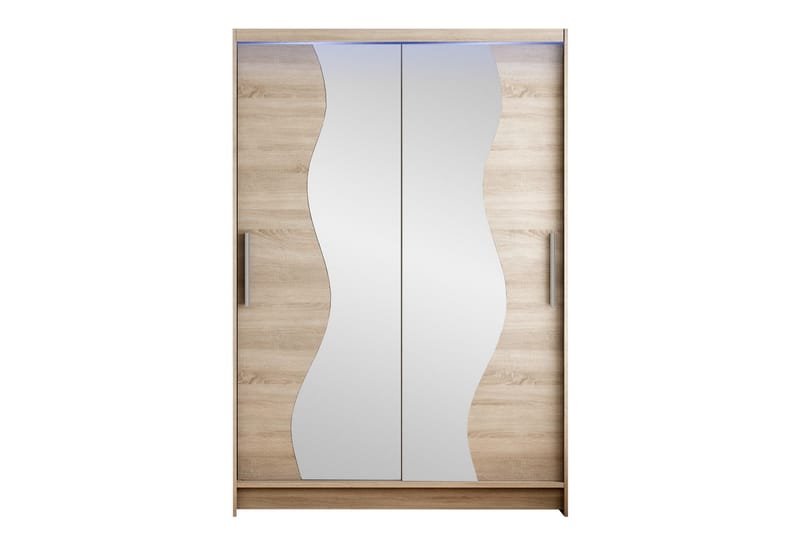 Estella Garderobe med Spejl 120x200 cm - Beige - Opbevaring - Tøjopbevaring - Garderobeskabe