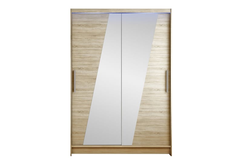 Estella Garderobe med Spejl 120x200 cm - Beige - Opbevaring - Tøjopbevaring - Garderobeskabe