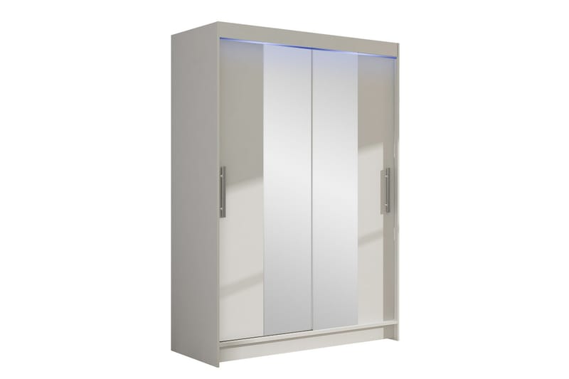 Estella Garderobe med Spejl 120x200 cm - Hvid - Opbevaring - Tøjopbevaring - Garderobeskabe