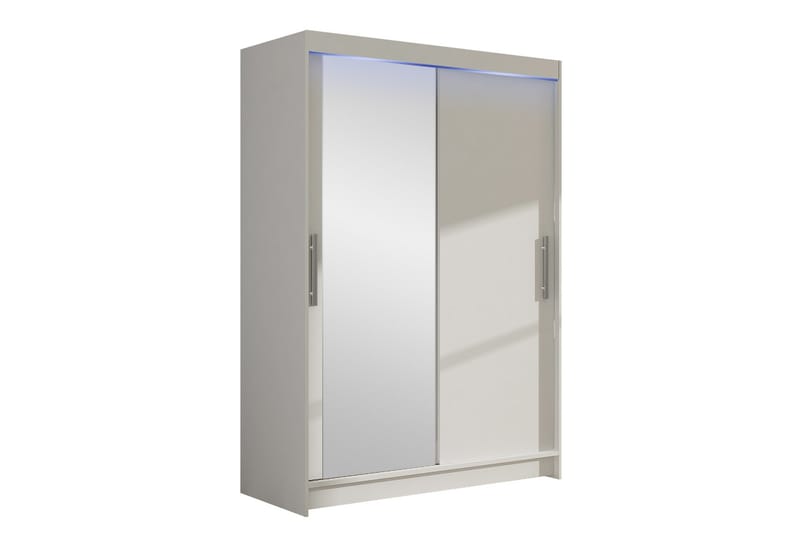 Estella Garderobe med Spejl 120x200 cm - Hvid - Opbevaring - Tøjopbevaring - Garderobeskabe