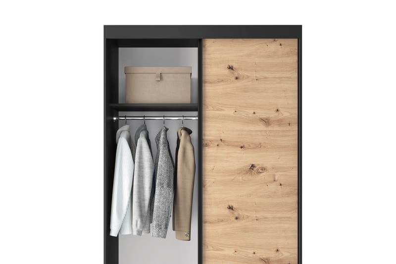 Esville Garderobe 120x220 cm - Brun - Opbevaring - Tøjopbevaring - Garderobeskabe