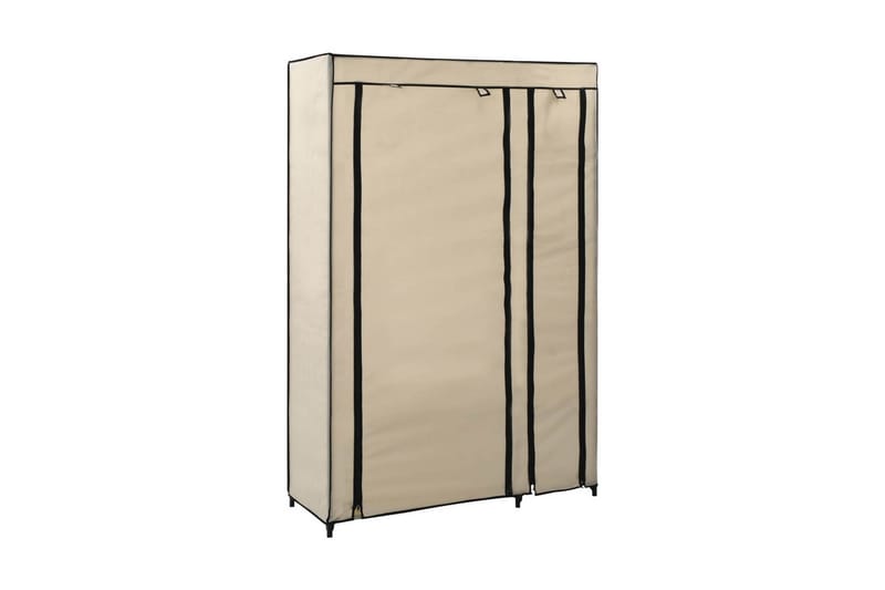 Foldbart Klædeskab 110 X 45 X 175 Cm Stof Cremefarvet - Creme - Opbevaring - Tøjopbevaring - Garderobeskabe