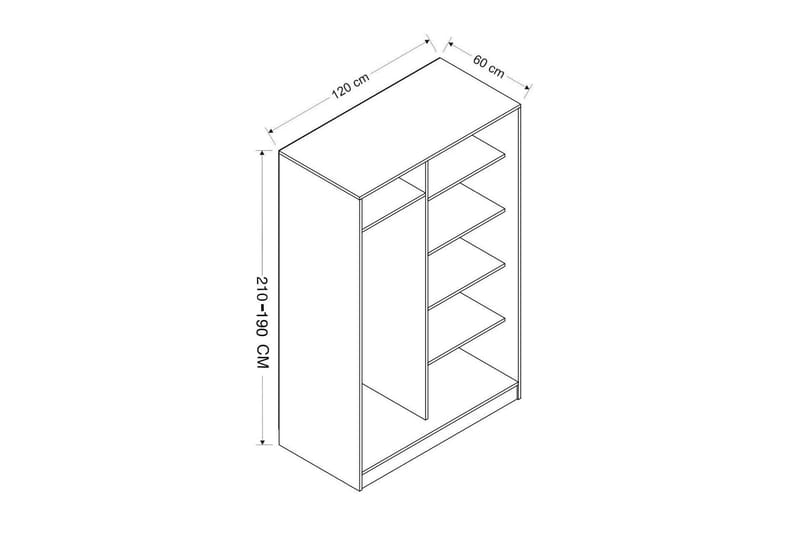 Fruitland Garderobe 120 cm - Antracit - Opbevaring - Tøjopbevaring - Garderobeskabe