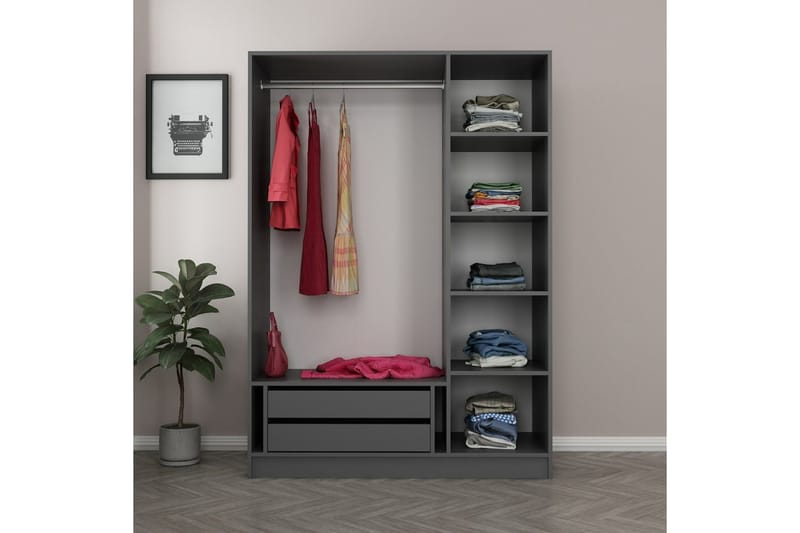 Fruitland Garderobe 135 cm - Antracit - Opbevaring - Tøjopbevaring - Garderobeskabe