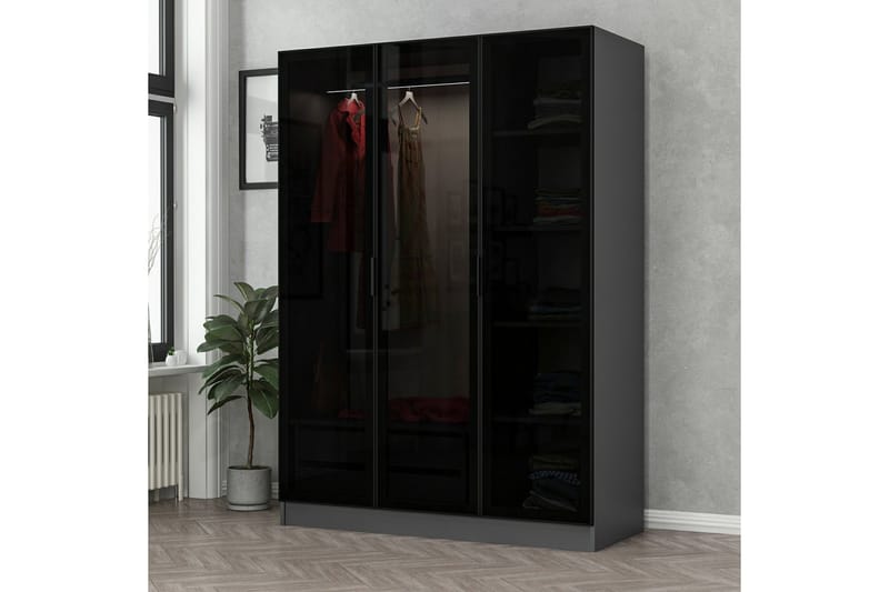 Fruitland Garderobe 135 cm - Antracit - Opbevaring - Tøjopbevaring - Garderobeskabe