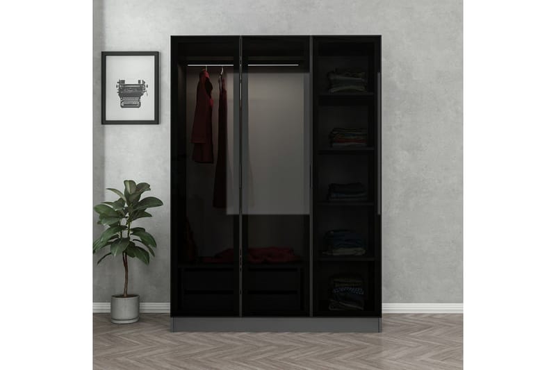 Fruitland Garderobe 135 cm - Antracit - Opbevaring - Tøjopbevaring - Garderobeskabe