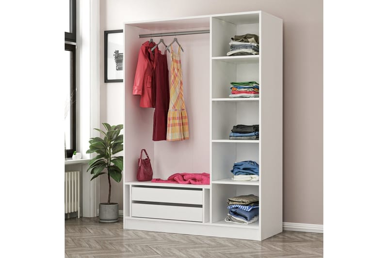 Fruitland Garderobe 135 cm - Beige - Opbevaring - Tøjopbevaring - Garderobeskabe