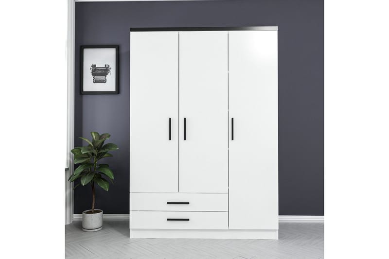 Fruitland Garderobe 135 cm - Hvid - Opbevaring - Tøjopbevaring - Garderobeskabe