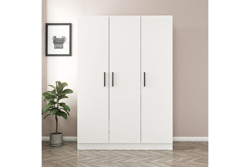 Fruitland Garderobe 135 cm - Hvid - Opbevaring - Tøjopbevaring - Garderobeskabe