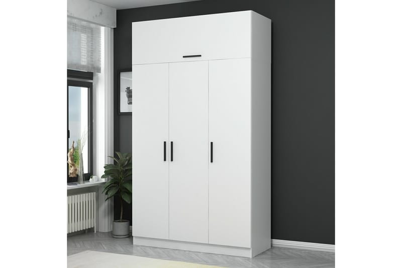 Fruitland Garderobe 135 cm - Hvid - Opbevaring - Tøjopbevaring - Garderobeskabe