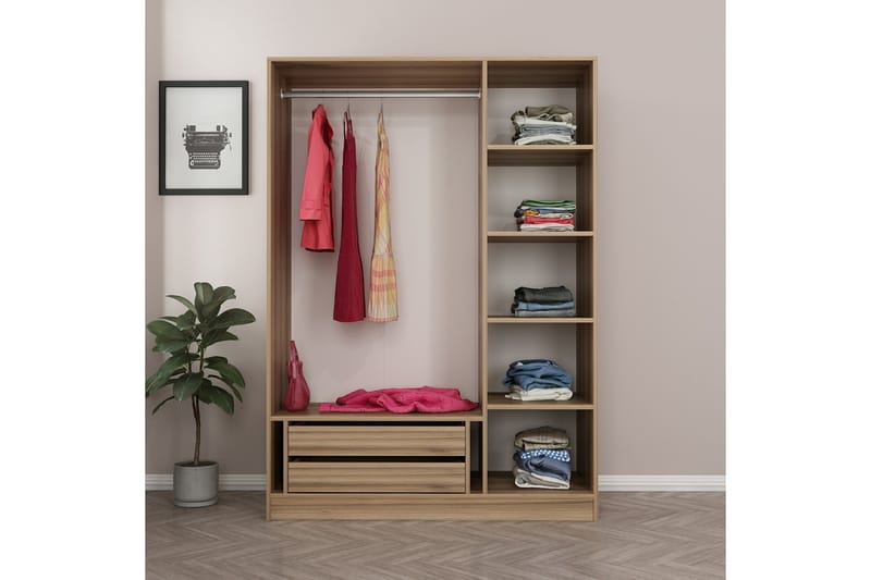 Fruitland Garderobe 135 cm - Oak - Opbevaring - Tøjopbevaring - Garderobeskabe