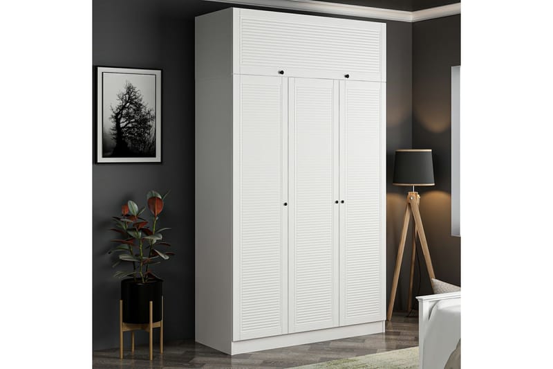 Fruitland Garderobe 135x190 cm - Hvid - Opbevaring - Tøjopbevaring - Garderobeskabe