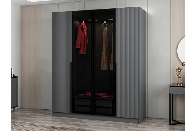 Fruitland Garderobe 180 cm - Antracit - Opbevaring - Tøjopbevaring - Garderobeskabe