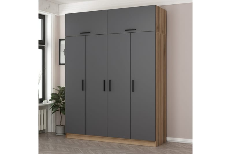 Fruitland Garderobe 180 cm - Antracit - Opbevaring - Tøjopbevaring - Garderobeskabe