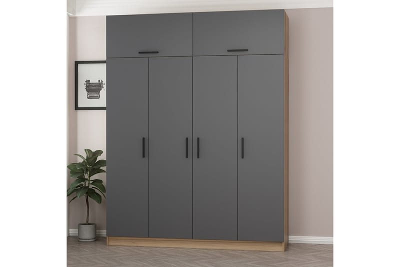 Fruitland Garderobe 180 cm - Antracit - Opbevaring - Tøjopbevaring - Garderobeskabe