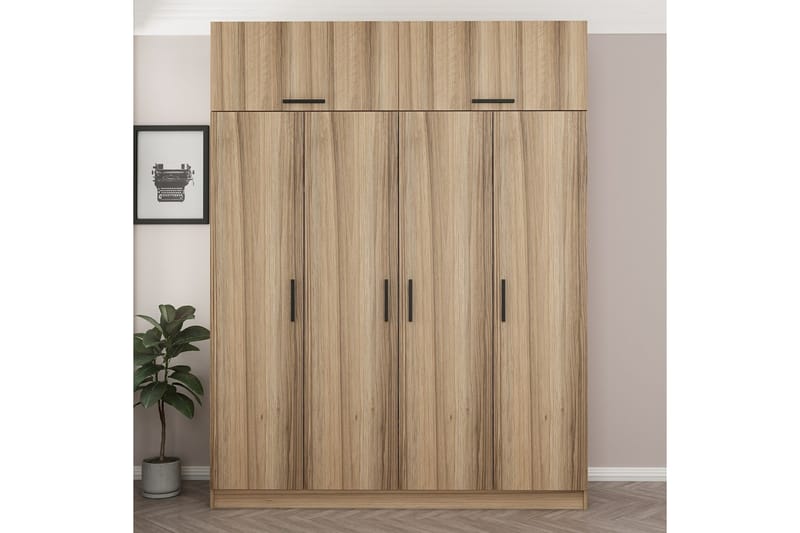 Fruitland Garderobe 180 cm - Brun - Opbevaring - Tøjopbevaring - Garderobeskabe