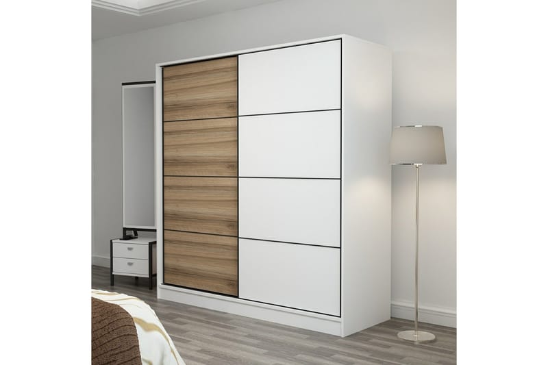 Fruitland Garderobe 180 cm - Brun/Hvid - Opbevaring - Tøjopbevaring - Garderobeskabe