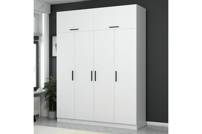 Fruitland Garderobe 180 cm - Hvid - Opbevaring - Tøjopbevaring - Garderobeskabe