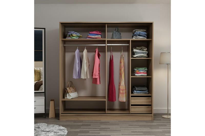 Fruitland Garderobe 180 cm - Oak - Opbevaring - Tøjopbevaring - Garderobeskabe