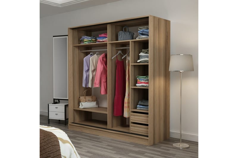 Fruitland Garderobe 180 cm - Oak - Opbevaring - Tøjopbevaring - Garderobeskabe