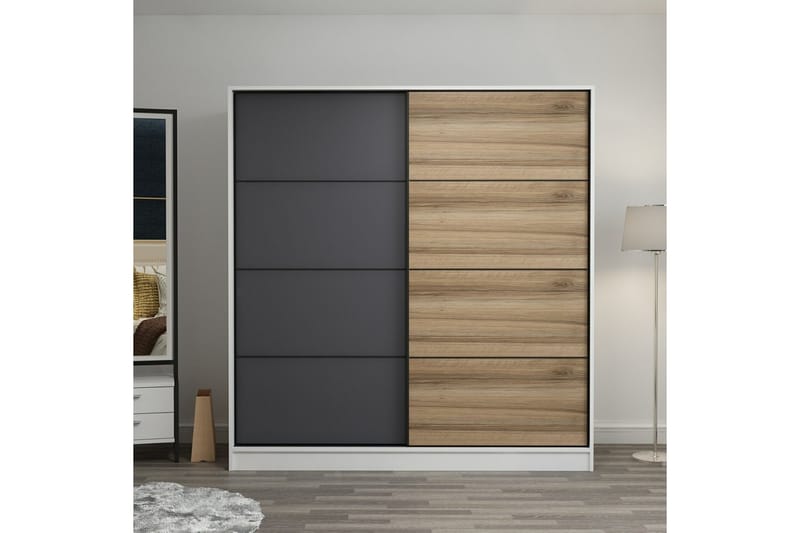 Fruitland Garderobe 220 cm - Grå/Brun - Opbevaring - Tøjopbevaring - Garderobeskabe