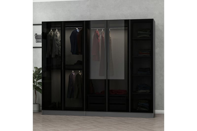 Fruitland Garderobe 225 cm - Antracit - Opbevaring - Tøjopbevaring - Garderobeskabe