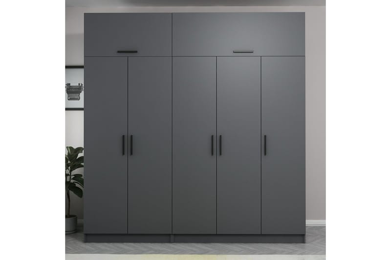 Fruitland Garderobe 225 cm - Antracit - Opbevaring - Tøjopbevaring - Garderobeskabe